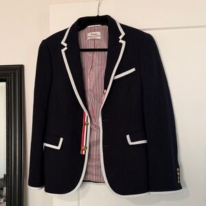 Thom Browne Navy Blazer with White Trim